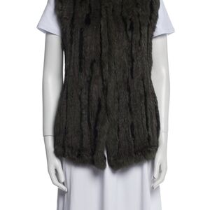 Real Fur Vest in Dark Gray